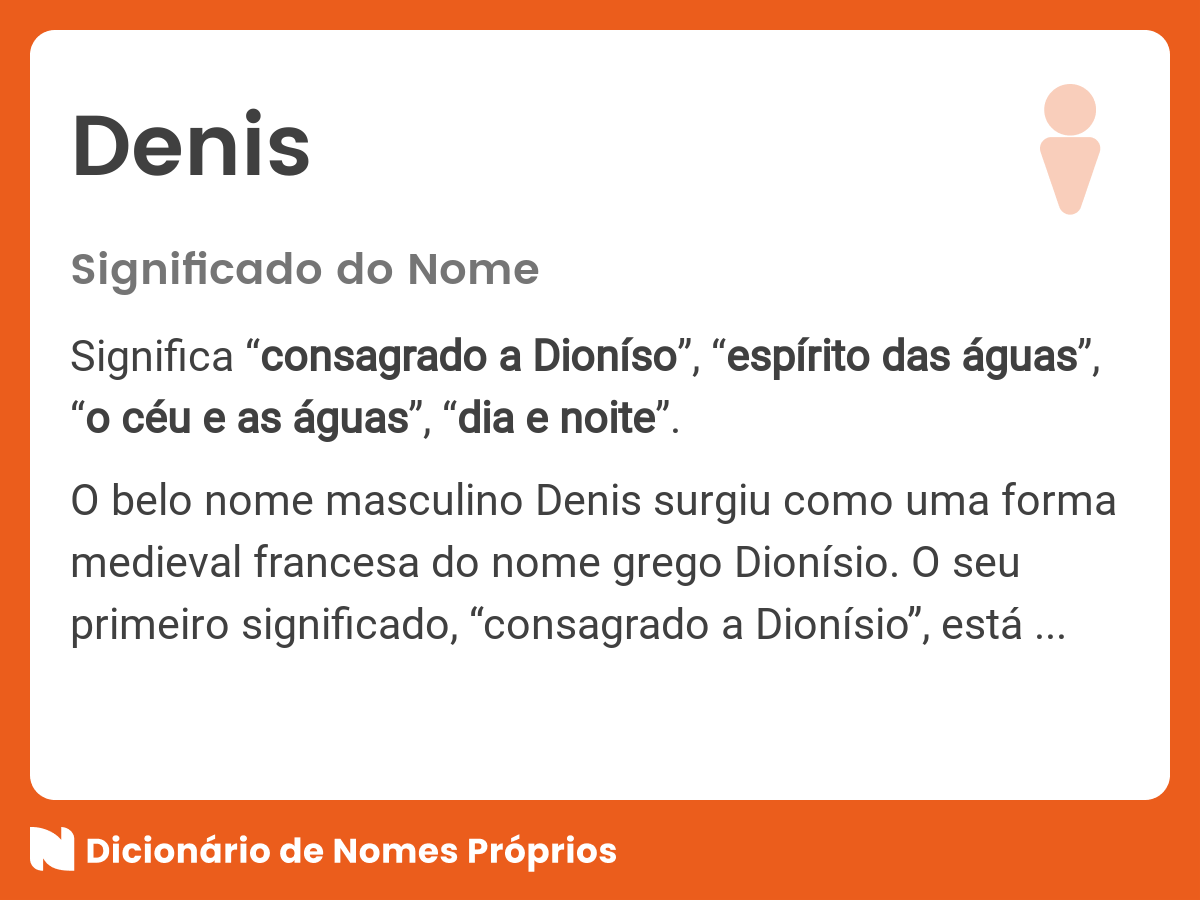 Significado do nome Denis Significado do nome Denis