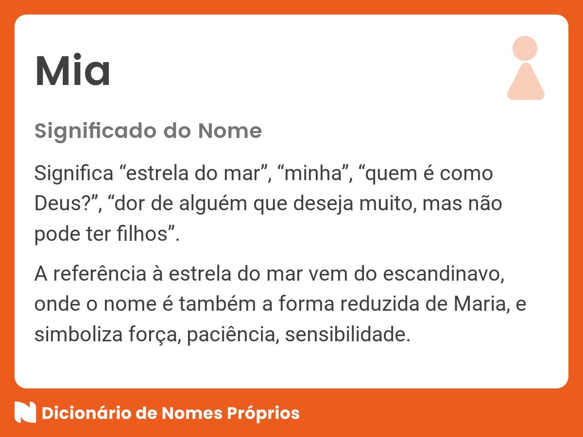 Significado do nome Mia